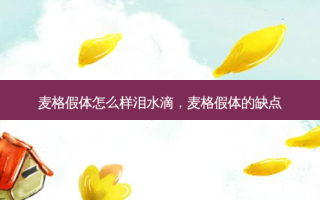 麦格假体怎么样泪水滴，麦格假体的缺点