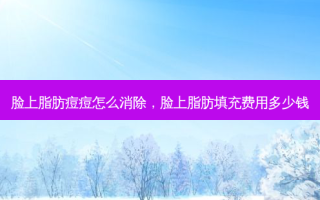 脸上脂肪痘痘怎么消除，脸上脂肪填充费用多少钱