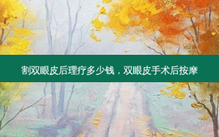 割双眼皮后理疗多少钱，双眼皮手术后 *** 