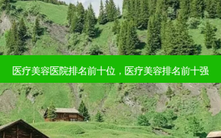 医疗美容医院排名前十位，医疗美容排名前十强