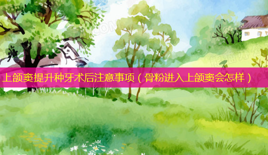 上颌窦提升种牙术后注意事项(骨粉进入上颌窦会怎样)-第1张图片-美选资讯网 上颌窦提升种牙术后注意事项(骨粉进入上颌窦会怎样)-第1张图片-美选资讯网