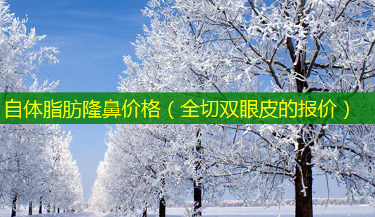 自体脂肪隆鼻价格(全切双眼皮的报价)-第1张图片-美选资讯网 自体脂肪隆鼻价格(全切双眼皮的报价)-第1张图片-美选资讯网