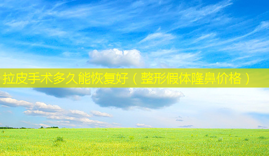 拉皮手术多久能恢复好(整形假体隆鼻价格)-第1张图片-美选资讯网 拉皮手术多久能恢复好(整形假体隆鼻价格)-第1张图片-美选资讯网